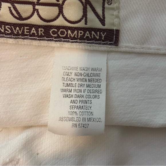 Vintage‎ 1980s Sasson White High-Rise Taper Leg Sz 13/14 Jeans Cotton No Stretch - Picture 7 of 12